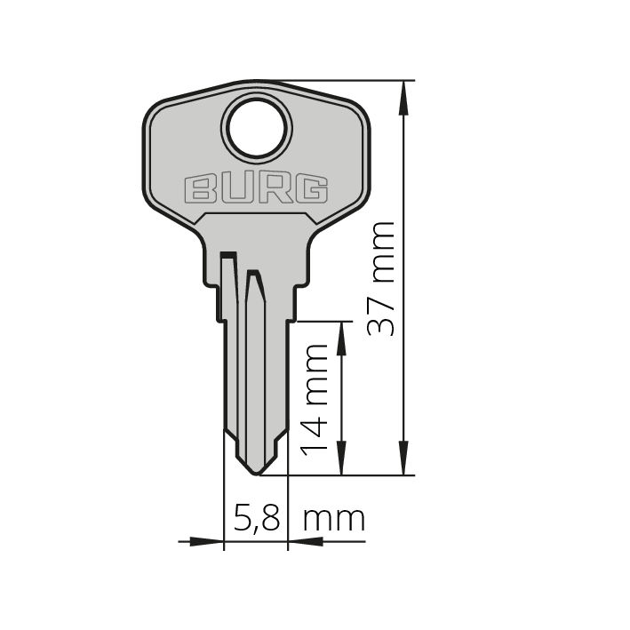 Schlüsselrohling Typ E (VE 20 Stk.) 