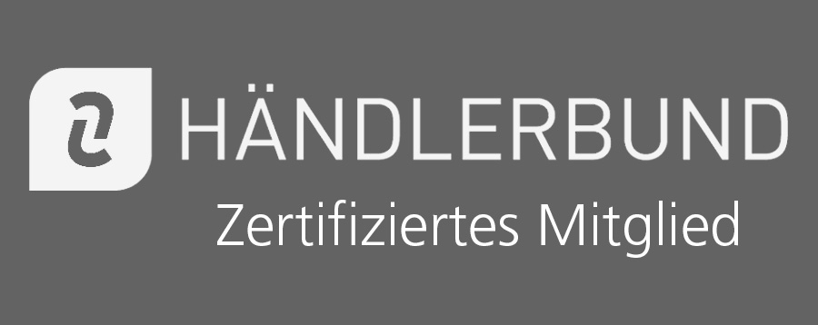 We are a certified member of the German Association of internet retailers (Händlerbund)